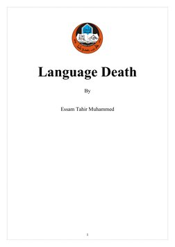 Language Death
By
Essam Tahir Muhammed
1

