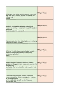 Multiple Choice
Multiple Choice
Multiple Choice
Multiple Choice
Multiple Choice
Multiple Choice
When you must refuse typical