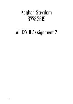  
1 
Keghan Strydom 
67783619 
 
AED3701 Assignment 2 
 
 
 

