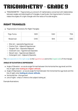 Grade 9 Trigonometry Concepts and Worksheets | PDF | Trigonometric ...