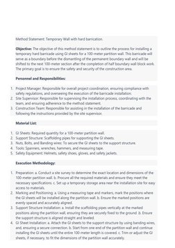 Method Statement for Hard Barrication | PDF | Wall | Scaffolding