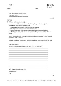 Focus 2 Unit 5 Test for Students | PDF