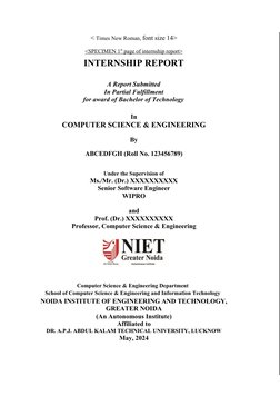 B.Tech Internship Report Format Guide | PDF | Computing | Engineering