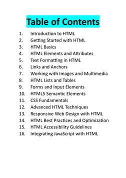 Html Cource List Comprehensive HTML Course Guide | PDF | Html | Html Element