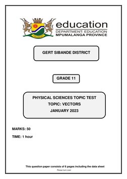 Grade 11 Vectors Topic Test 2023 | PDF | Force | Euclidean Vector