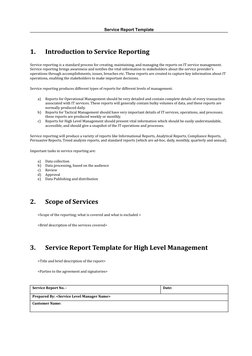 IT Service Report Template Guide | PDF | Information Technology ...