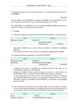 Contabilidade – Teoria e Prática © - pág. 9
2º) Quando a Despesa (-) for maior que a Receita (+), o resultado final do exercí