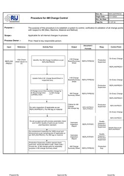 4M Change Control Procedure | PDF