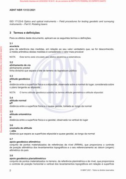 2
ABNT NBR 13133:2021
© ABNT 2021 - Todos os direitos reservados
ISO 17123-6 Optics and optical instruments – Field procedure