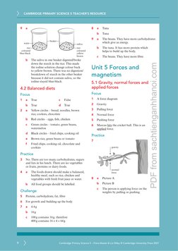 CAMBRIDGE PRIMARY SCIENCE 5 TEACHER’S RESOURCE 
9
Cambridge Primary Science 5 – Fiona Baxter & Liz Dilley © Cambridge Univers