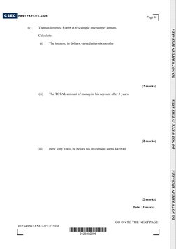 CSEC Maths Jan 2016 Paper 2 | PDF | Area | Geometry