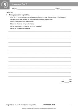A1+ Unit 5 Language Test | PDF