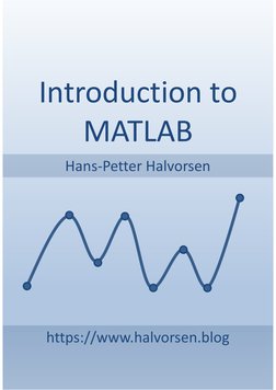 Introduction to 
MATLAB
Hans-Petter Halvorsen
https://www.halvorsen.blog
