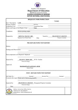 Post Repair Report Example Pre-Repair and Post-Repair Reports | PDF | Printer (Computing) | Office ...