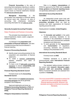 Financial  Accounting is  the  area  of
accounting that emphasizes reporting to creditors
and investors. It also focuses on g