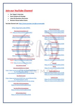 Join our YouTube Channel 
 
Our Topper’s Interview 
 
Exam Guidance & Strategy 
 
Latest Gk Questions Discussion 
 
R