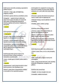 Q.40.A person who kills somebody, especially for 
political reasons 
1.Monster- a large, ugly, and frightening 
imaginary