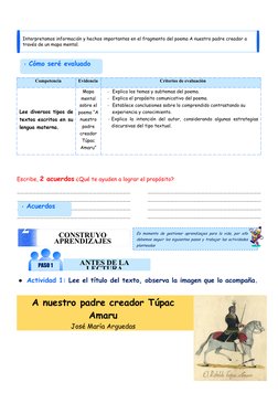 Competencia
Evidencia
Criterios de evaluación
Lee diversos tipos de
textos escritos en su
lengua materna. 
Mapa
mental
sobre