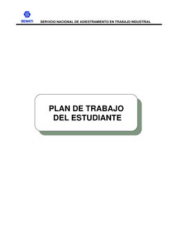 PLAN DE TRABAJO 
 DEL ESTUDIANTE 
  
SERVICIO NACIONAL DE ADIESTRAMIENTO EN TRABAJO INDUSTRIAL