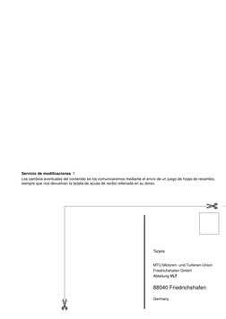 Servicio de modificaciones !
Los cambios eventuales del contenido se los comunicaremos mediante el envío de un juego de hojas