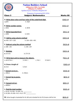 Nation Builders School
                               Affiliated to CBSE, New Delhi