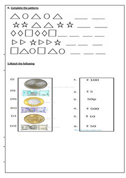 R. Complete the patterns
 
 

S.Match the following




