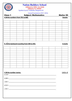 Nation Builders School
                               Affiliated to CBSE, New Delhi