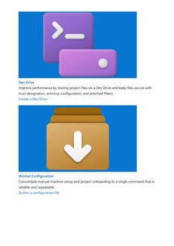 (https://learn.microsoft.com/en-us/windows/dev-drive) (https://learn.microsoft.com/en-us/windows/dev-drive)Dev Drive
Improve