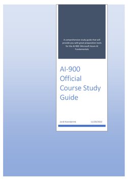 AI-900 Exam Study Guide Overview | PDF | Machine Learning | Artificial ...