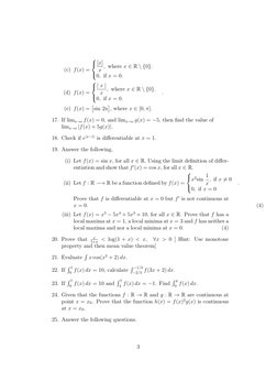 Single Variable Calculus Practice Problems | PDF | Function ...