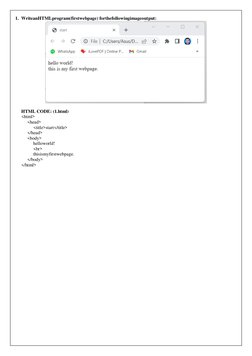 Class 10 HTML Practical File | PDF | Html | Html Element