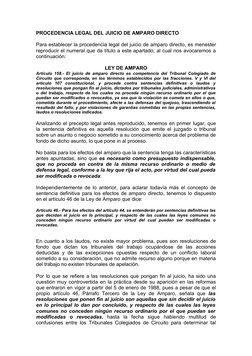 Procedimiento de Amparo Directo | PDF | Sentencia (Ley) | Demanda judicial
