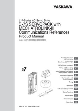 Model: SGD7S-20A
-7S SERVOPACK with
MECHATROLINK-III
Communications References
-7-Series AC Servo Drive
Product