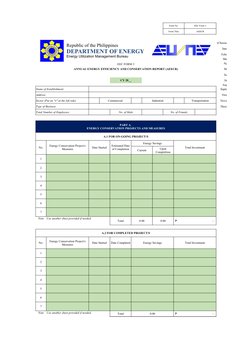 Annual Energy Efficiency Report Form | PDF | Energy Conservation | Fuels