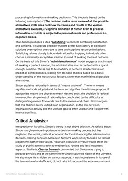 Herbert Simon's Rational Decision Theory | PDF | Decision Making ...