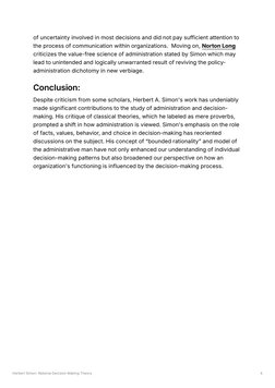Herbert Simon's Rational Decision Theory | PDF | Decision Making ...