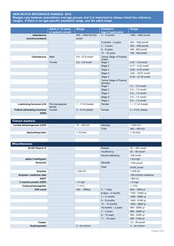 Peediatric Normal Ref Ranges Pediatric Reference Ranges 2016 | PDF | Luteinizing Hormone | Medical ...