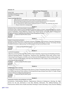 Software Project Management Syllabus | PDF | Project Management | Risk ...