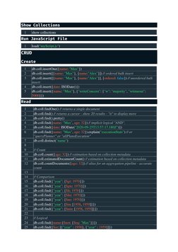MongoDB Shell Commands Cheat Sheet | PDF | Mongo Db | Database Index