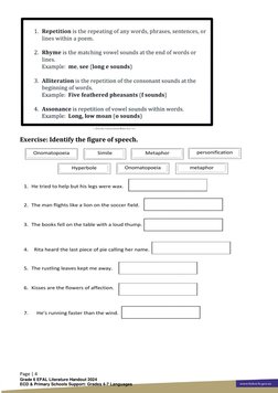 Grade 6 Poetry and Analysis Guide | PDF | Poetry | Rhyme