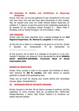 2024 Elementary Graduation Emcee Script | PDF | Wellness