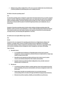 • 
Multiprocessing: Utilizes multiple CPUs or CPU cores to execute multiple tasks truly simultaneously. 
It achieves parallel