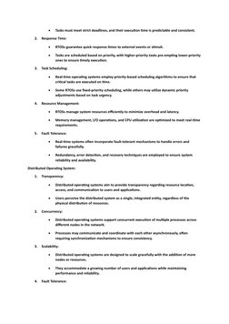 • 
Tasks must meet strict deadlines, and their execution time is predictable and consistent. 
2. Response Time: 
• 
RTOSs gua