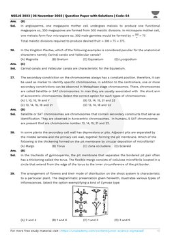 NSEJS 2023 Question Paper with Solutions | PDF | Heart Valve | Epithelium