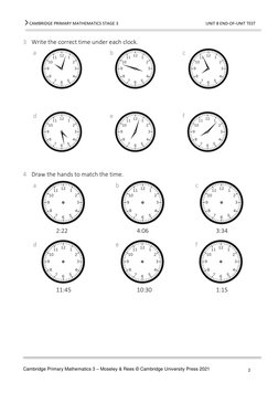 Stage 3 Maths Unit 8 Test: Time | PDF