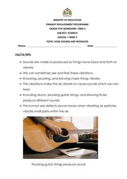 Grade 5 Science: Sound Concepts Worksheet | PDF | Ear | Sound