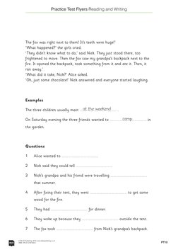 Flyers Reading and Writing Practice Test | PDF