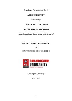 Weather Forecasting Project Pdf In Java Weather Forecasting Tool Project Report | PDF | Usability | Information