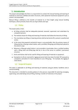 Tangguh Expansion Project – LNG EPC 
Safe Installation Use of Gin Wheels and Manual Lifting Guideline  
TEP-930-GLN-HS-BP4-00