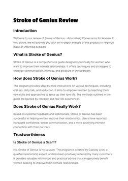 Stroke of Genius Review | PDF | Intimate Relationships